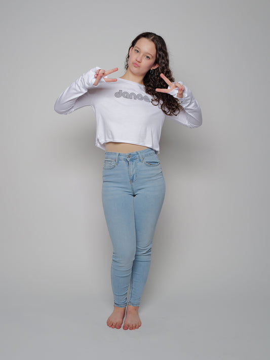 Crop Long Sleeve Tee, Black