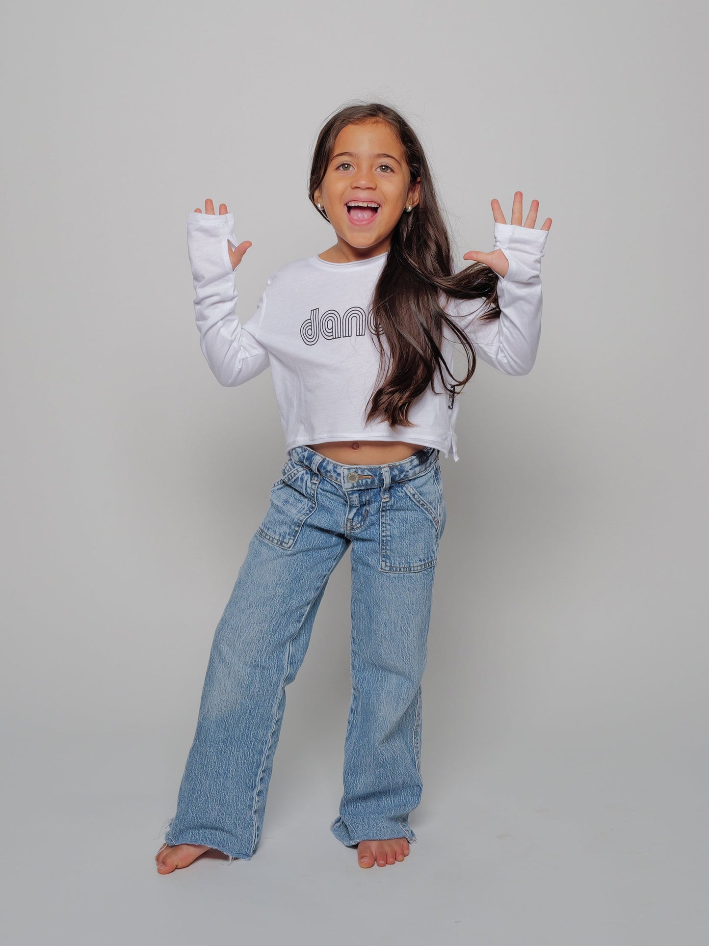 Groovy Dance Itty Bitty Long Sleeve Crop