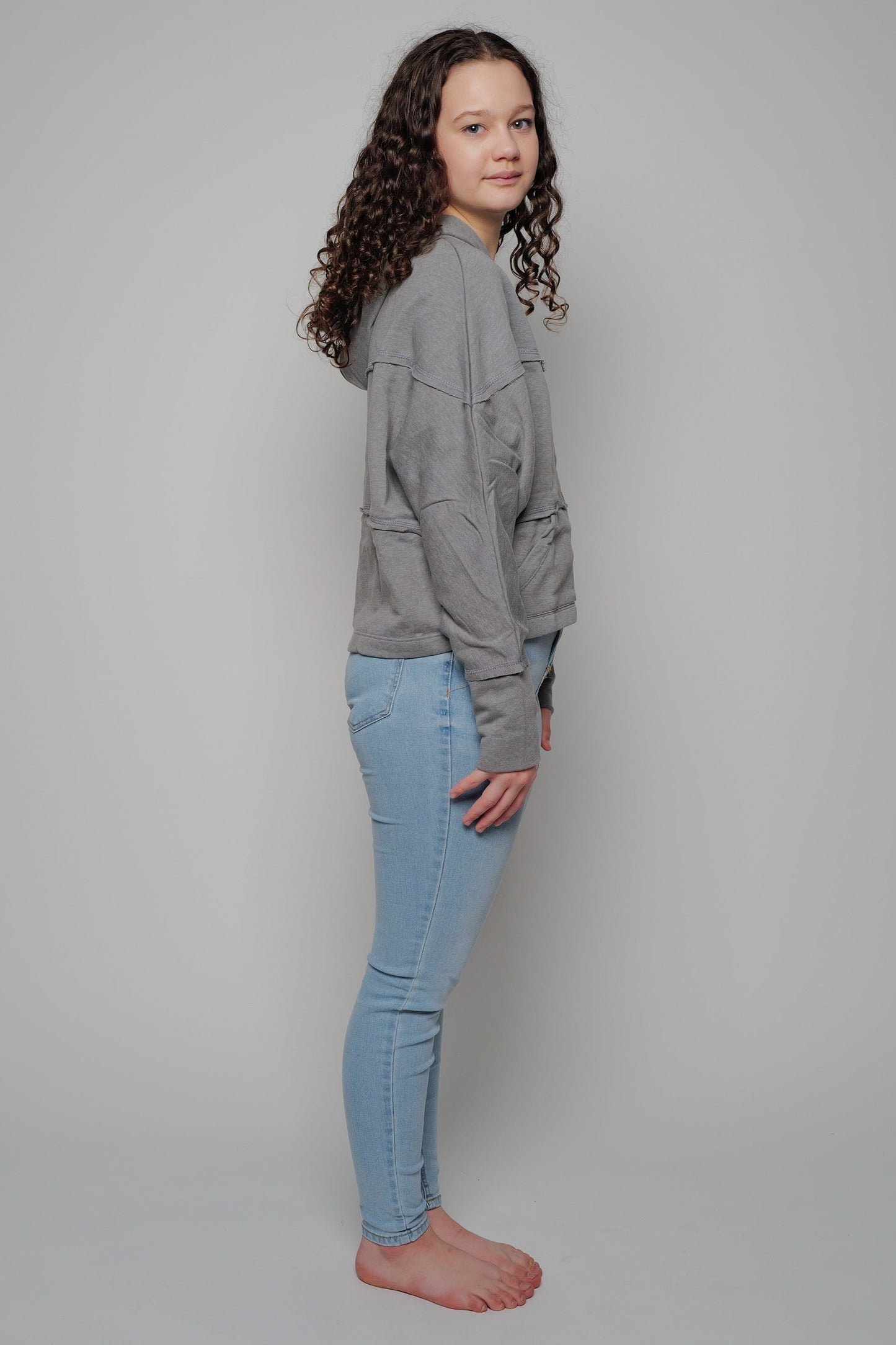 Embroidered Dancer Dolman Zip Crop Hoodie