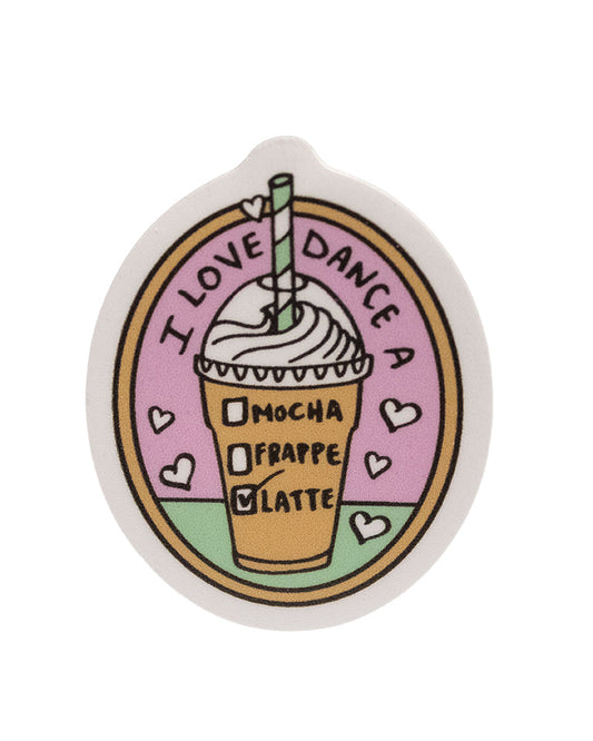 Latte Water Bottle Sticker