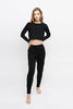 Crop Long Sleeve Tee, Black