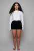 Crop Long Sleeve Tee, White