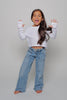 Crop Long Sleeve Tee, White