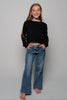 Crop Long Sleeve Tee, Black