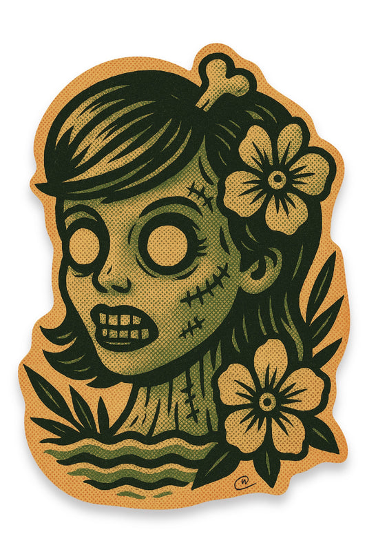 Tiki Treasures - Wil -  Zombie Girl - Vinyl Sticker
