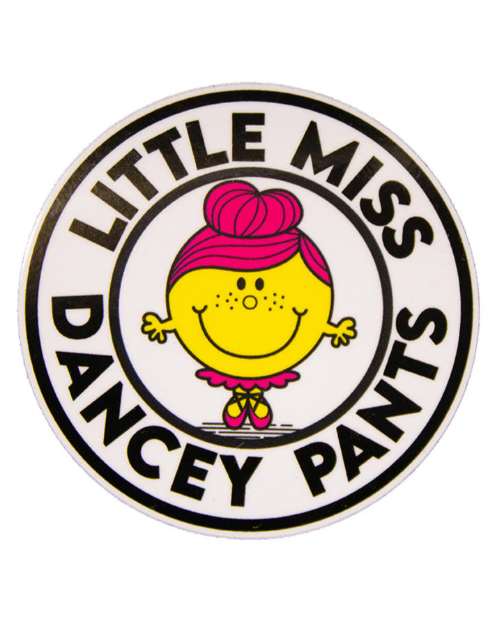 Little Miss Dancey Pants 3x3 water bottle sticker