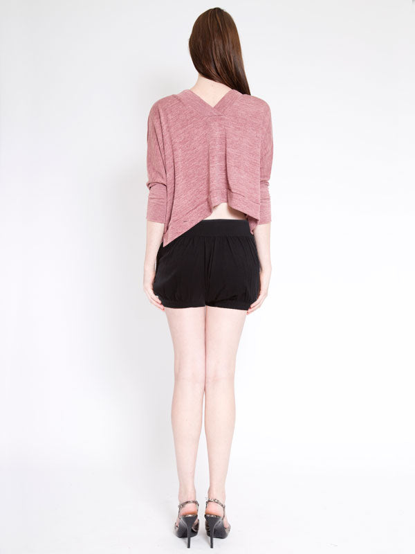 Double V Sweater, Dusty Rose