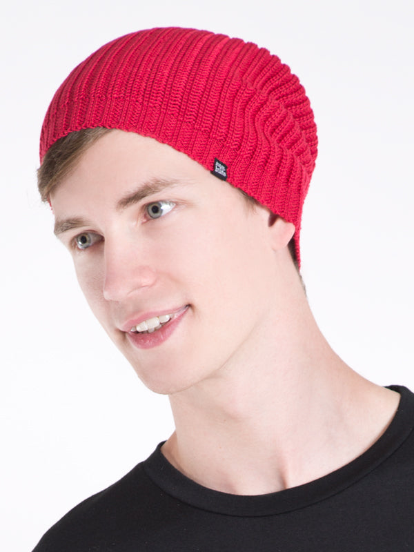 Slouchy Knit Beanie, Red