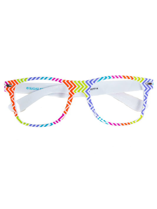Chevron Sunglasses with Clear Lenses