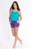 Adjustable Chiffon Ruffle Top, Turquoise