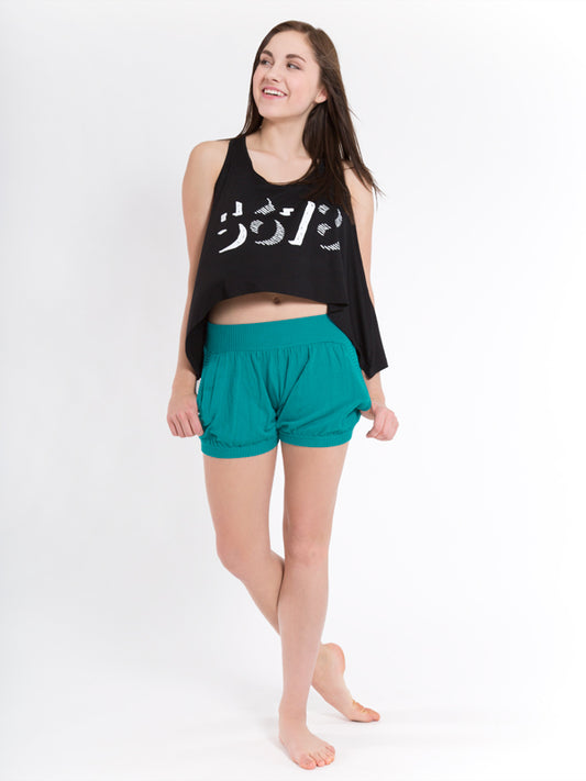 Teal Sweater Shorts: Bubbles in Mermaid Teal by Sugar and Bruno Apparel in Indianapolis, IN
