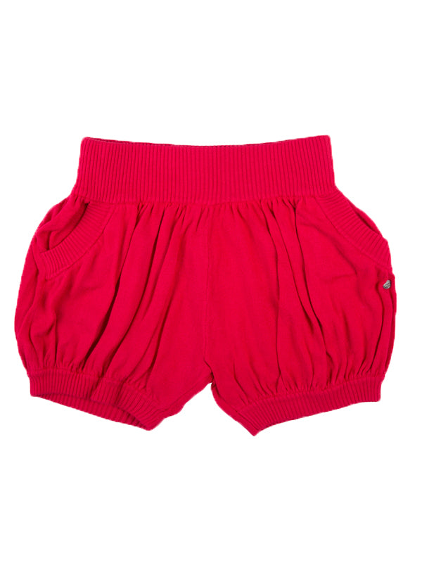 Red Sweater Shorts: Bubbles in Lollipop Red by Sugar and Bruno Apparel in Indianapolis, IN