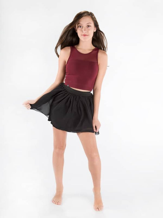 Stretchy Mesh Youth Top, Burgundy