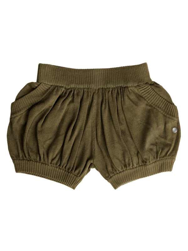 Green Sweater Shorts: Bubbles in Army by Sugar and Bruno Apparel in Indianapolis, IN