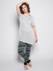 Kayla Long Tie Tee, White Marble