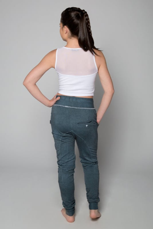 Blue Jogger Pants: Shadow Blue Jogger Pants by Sugar and Bruno Apparel in Indianapolis, IN
