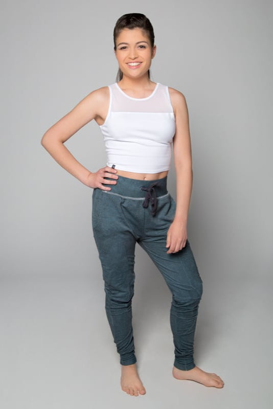 Blue Jogger Pants: Shadow Blue Jogger Pants by Sugar and Bruno Apparel in Indianapolis, IN