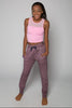 Pink Jogger Pants: Shadow Pink Jogger Pants by Sugar and Bruno Apparel in Indianapolis, IN