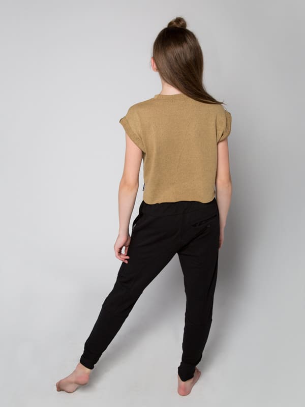 Yellow Crop Top: Boss Crop in Mustard by Sugar and Bruno Apparel in Indianapolis, IN