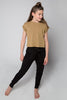 Yellow Crop Top: Boss Crop in Mustard by Sugar and Bruno Apparel in Indianapolis, IN