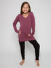 Kayla Bow Tie Youth Tee, Mauve