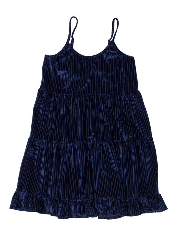 Navy Velvet Dress: Casual Fancy G Dress in Navy Gina Pero for Sugar and Bruno Apparel in Indianapolis, IN