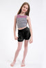 Purple Dance Crop Top: Stretchy Mesh Crop in Violet by Sugar and Bruno Apparel in Indianapolis, IN