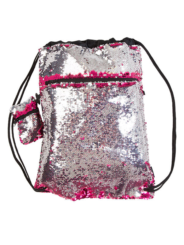 Pink Sequin Backpack: Mermaid Bag in Pink by Sugar and Bruno Apparel in Indianapolis, IN