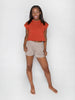 Orange Crop Top: Boss Crop in Burnt Orange by Sugar and Bruno Apparel in Indianapolis, IN