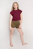 Youth Boss Crop, Burgundy
