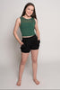 Stretchy Mesh Top, Spruce Green