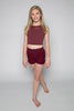 Stretchy Mesh Youth Top, Canyon Rose