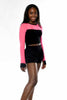 Long Sleeve Stretchy Mesh Top, Hot Pink