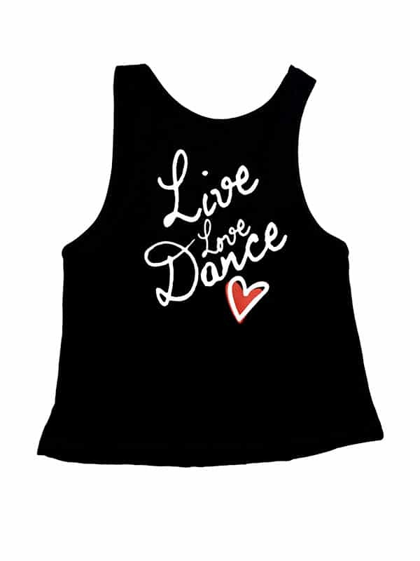 Live Love Dance Low Back Tank