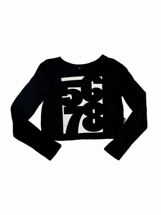 5678 Youth Crop Long Sleeve Tee, Black