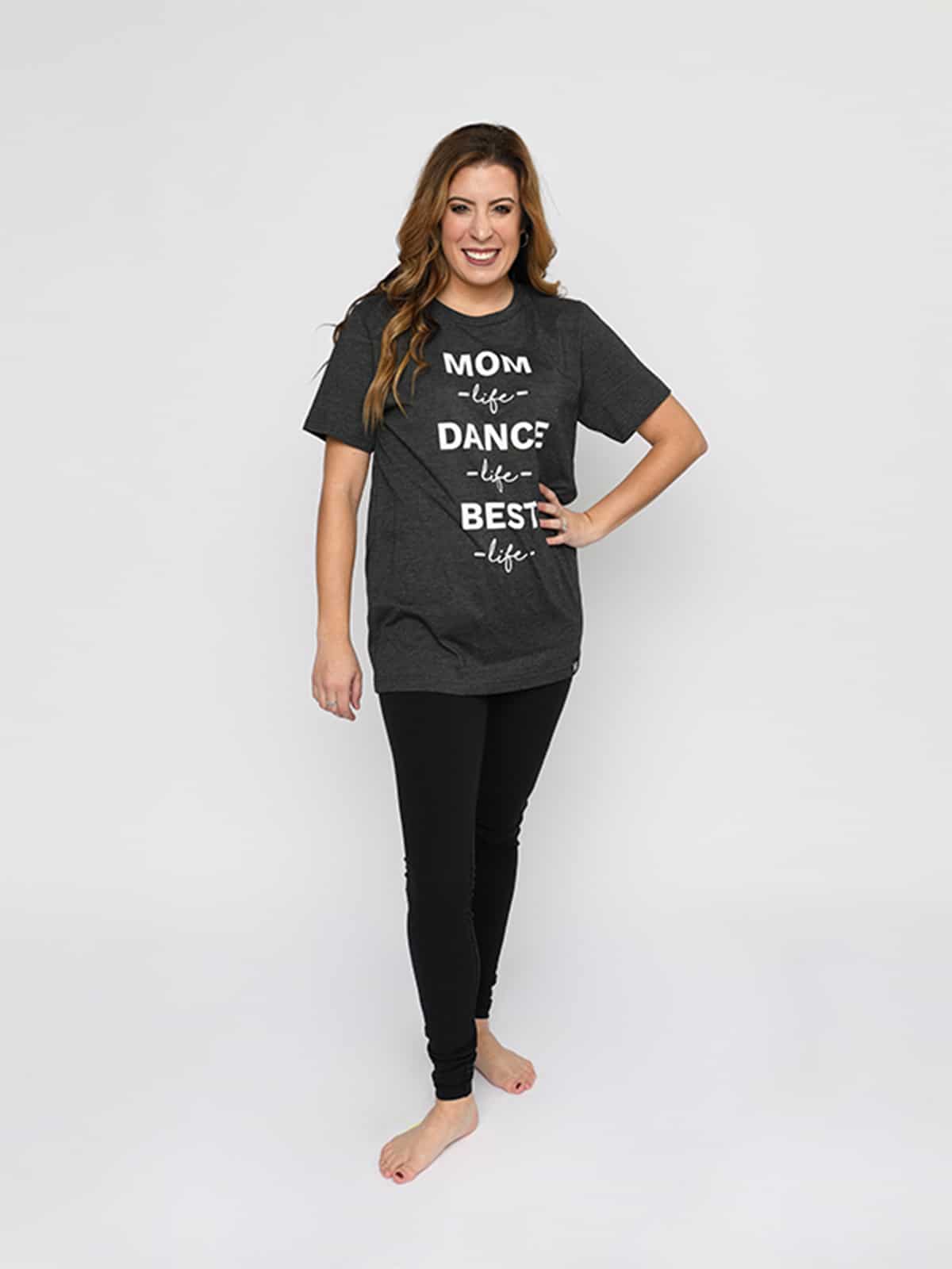 Mom Life Boyfriend Tee, Gray