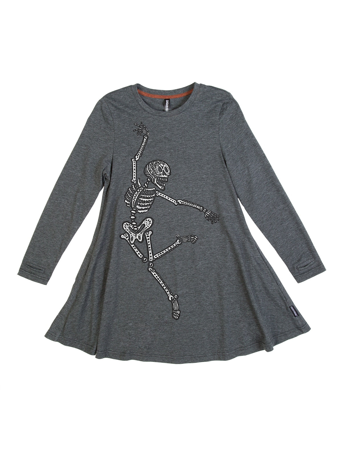 Ballet Skeleton Youth Swing Dress, Denim Blue