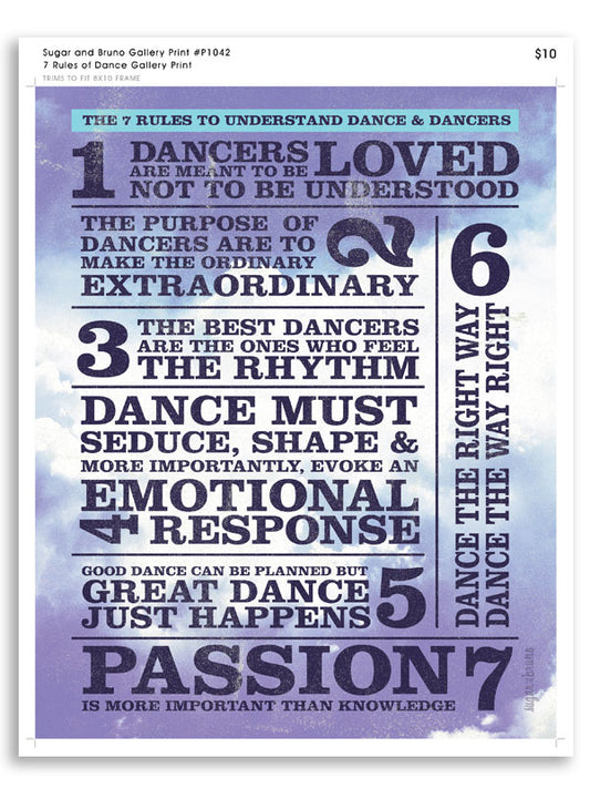7 Rules of Dance Gallery Print