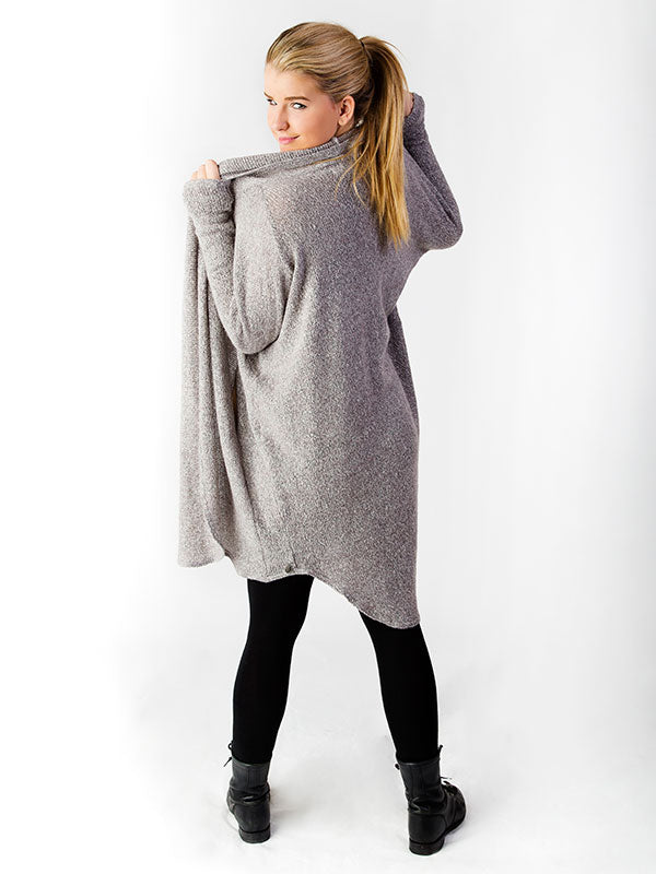 Light Gray Cardigan: The Stella Sweater in Oatmeal by Sugar and Bruno Apparel in Indianapolis, IN