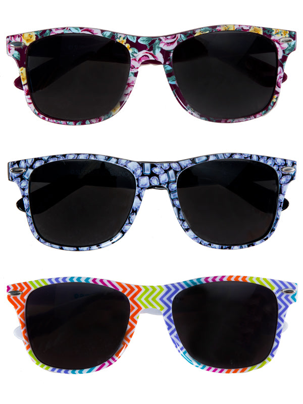 Black Lens Sunglasses Set